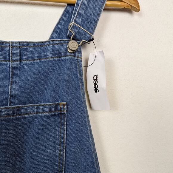 NWT ASOS Design Mid Blue Denim Straight Leg Overalls Size XXS - Picture 7 of 7
